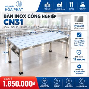 Bàn Inox Công Nghiệp CN31 1 Bàn Inox Công Nghiệp CN31